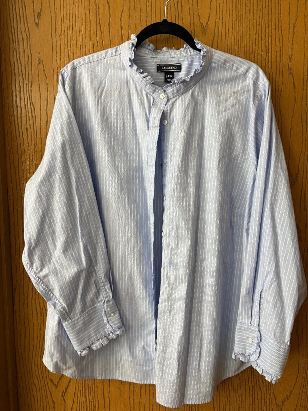 Land's End Blue Pin Stripe Blouse SZ 24W